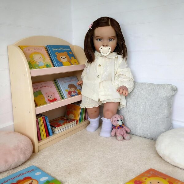 Realistische 66 cm große wiedergeborene Puppe mit weichem Körper und Zubehör, ideal für Kinder ab 3 Jahren