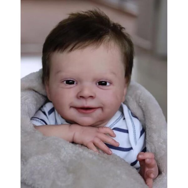 18 Zoll große realistische Vinyl-Rebornpuppe mit komplettem Zubehör und Geburtsurkunde