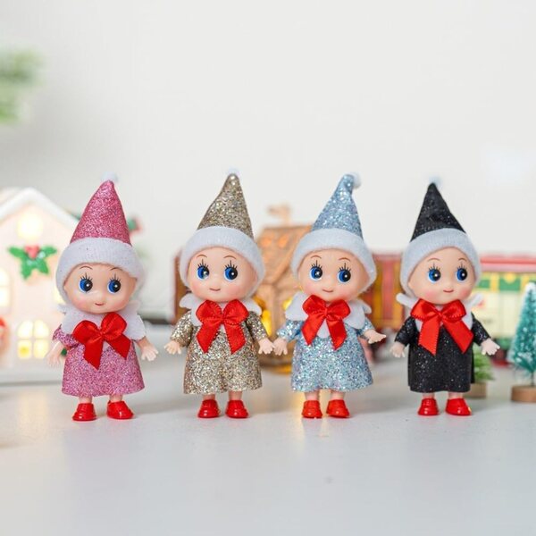 Baby ForELF 10,2 cm große Weihnachtspuppe mit bunten Overalls und beweglichen Teilen