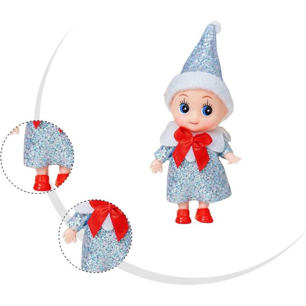 Baby ForELF 10,2 cm große Weihnachtspuppe mit bunten Overalls und beweglichen Teilen