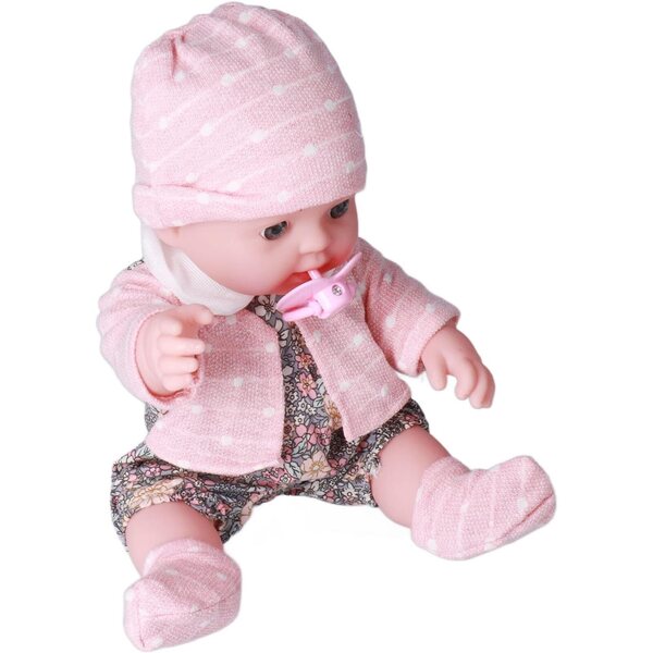 12 Zoll große realistische Puppe mit weichem Körper und waschbarer Blumenkleidung