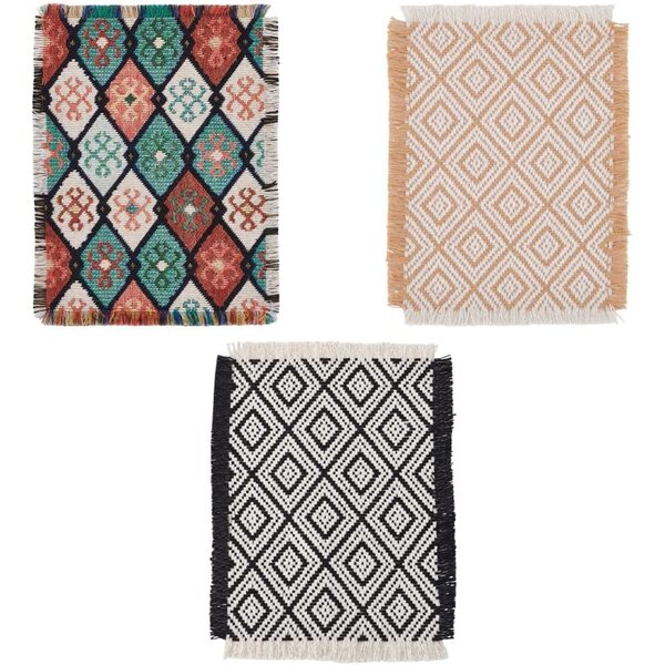 FINGERINSPIRE Set 3 Mini Tappeti Casa delle Bambole 1/12, Design Geometrico Moderno