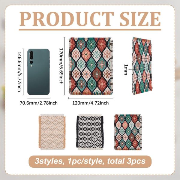 FINGERINSPIRE Set 3 Mini Tappeti Casa delle Bambole 1/12, Design Geometrico Moderno