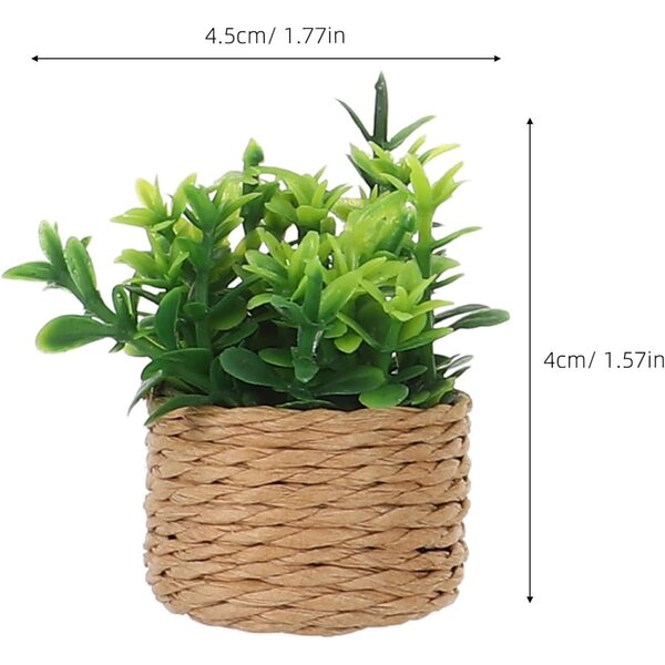 Mini Piante Artificiali in Vaso 4 Pezzi per Casa delle Bambole Decorazioni Realistiche