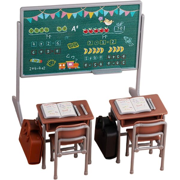 Puppenhausmöbel-Miniaturen TOYANDONA Schultisch- und Stuhlset aus PVC