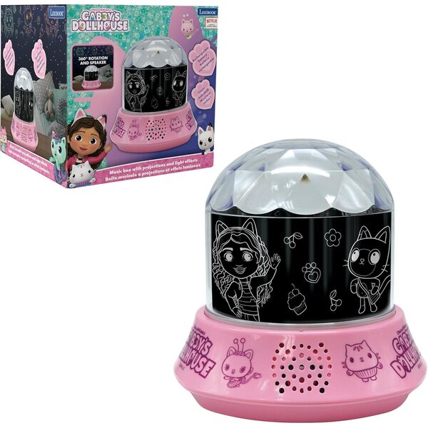 Lexibook Gabby's Dollhouse Luce Notturna con Altoparlante e Proiezioni Caleidoscopiche