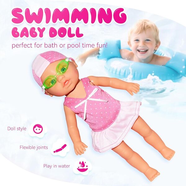 Wasserdichte Schwimmpuppe mit beweglichen Gelenken für die sensorische Entwicklung von Kindern