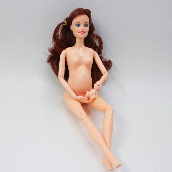 Bambola Mamma Incinta 30 cm con Pancia Rimovibile Giocattolo Educativo in Plastica