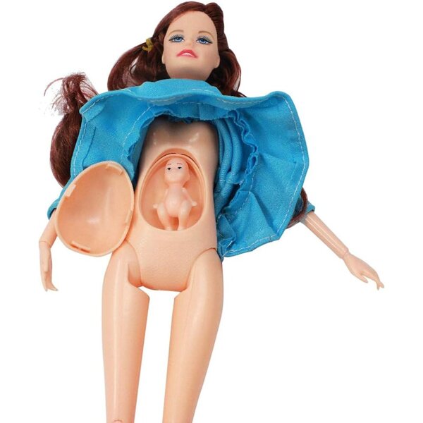 Bambola Mamma Incinta 30 cm con Pancia Rimovibile Giocattolo Educativo in Plastica