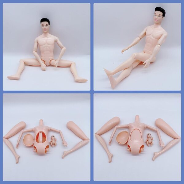 Set Familienpuppen mit schwangerer Mutter, Vater und 3 Kindern, sicheres und lehrreiches Spielen