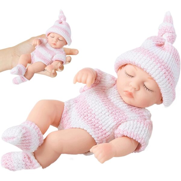 7 Zoll große realistische Silikonpuppen mit Kleidung für Kinder und Sammler