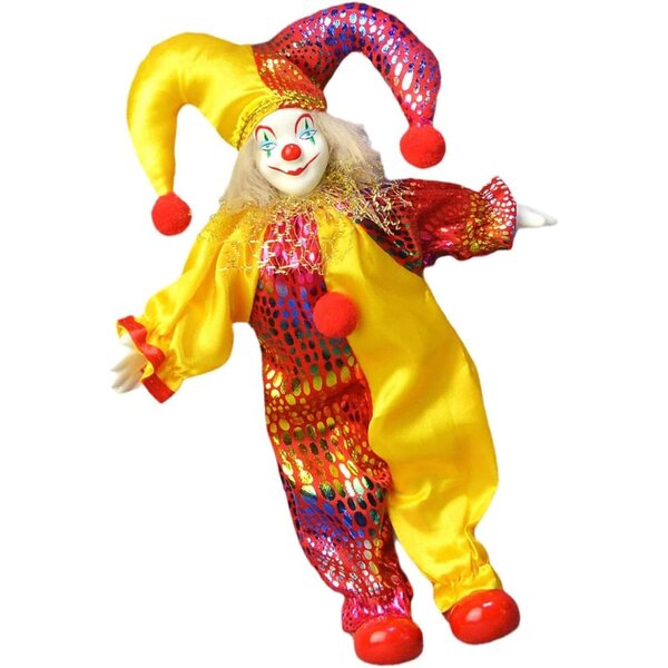 Gelenkige Clown-Keramikfigur 25 cm für Zuhause und Schreibtisch – Tmboryuu