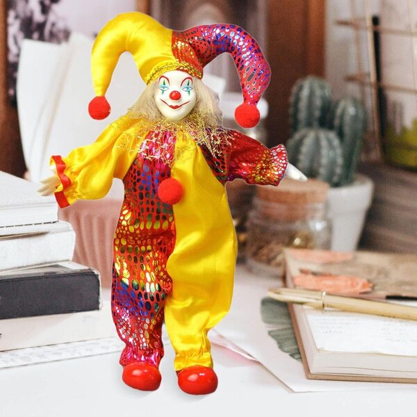 Gelenkige Clown-Keramikfigur 25 cm für Zuhause und Schreibtisch – Tmboryuu