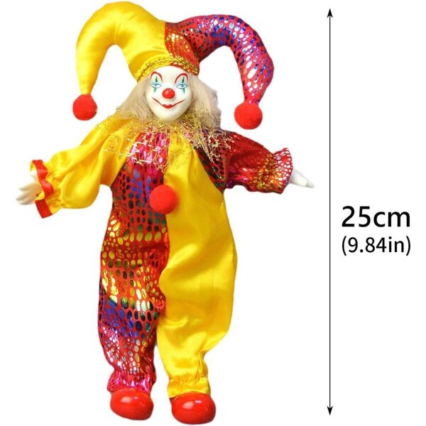 Gelenkige Clown-Keramikfigur 25 cm für Zuhause und Schreibtisch – Tmboryuu