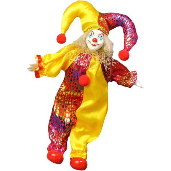 Gelenkige Clown-Keramikfigur 25 cm für Zuhause und Schreibtisch – Tmboryuu