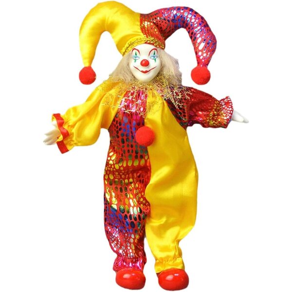 Gelenkige Clown-Keramikfigur 25 cm für Zuhause und Schreibtisch – Tmboryuu
