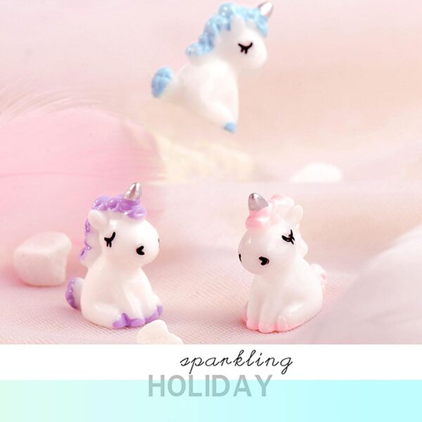 Kotkiddy 48 Mini Unicorni in Resina per Decorazioni e Lavori Manuali