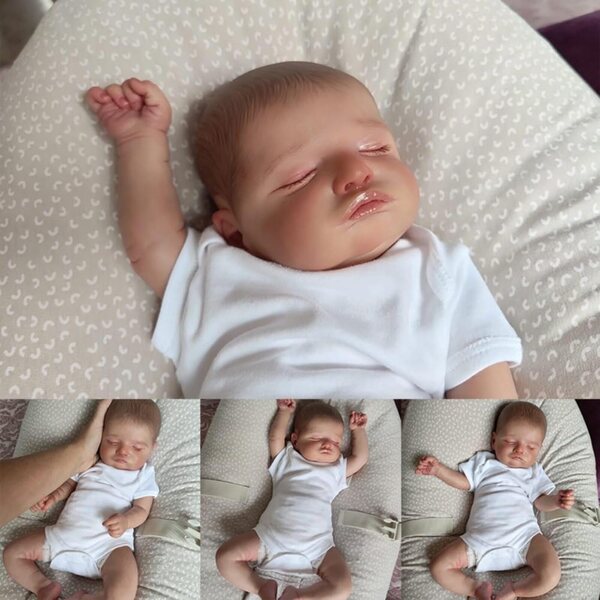 Lonian herboren pop 17" realistisch babyzacht stoffen lichaam met accessoires