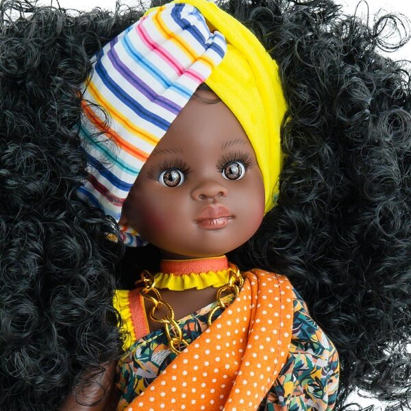 Paola Reina Bambola Daniela Principessa Africana Pelle Nera e Abito Esotico