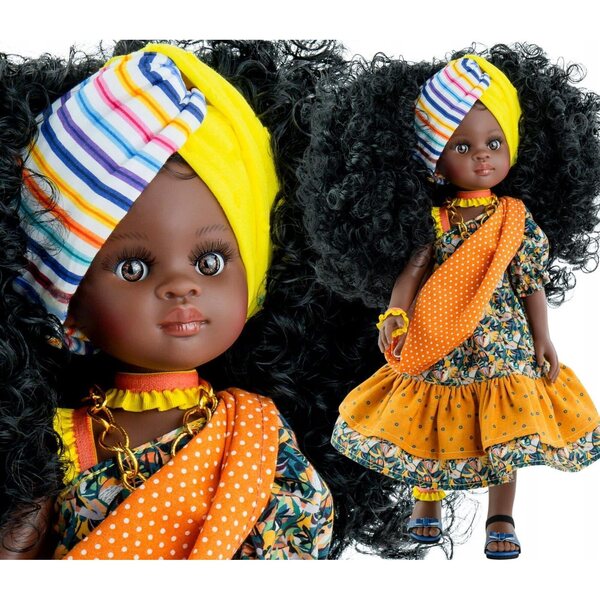 Paola Reina Bambola Daniela Principessa Africana Pelle Nera e Abito Esotico