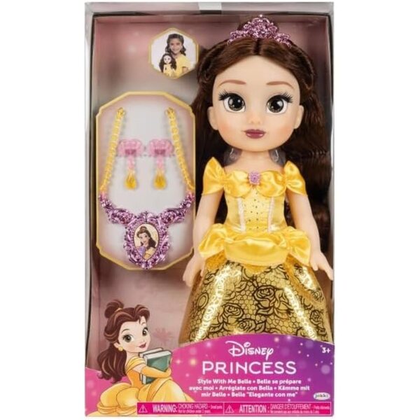 Disney Style with Me – 35,5 cm große Prinzessinnenpuppe mit Schmuck für Kinder