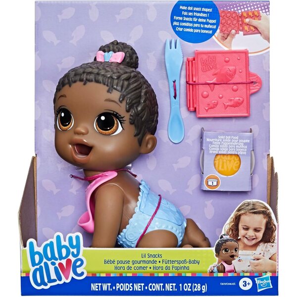 Baby Alive Lil Snacks 8-Zoll-Puppe mit Snackbox und Click-Change-Windel