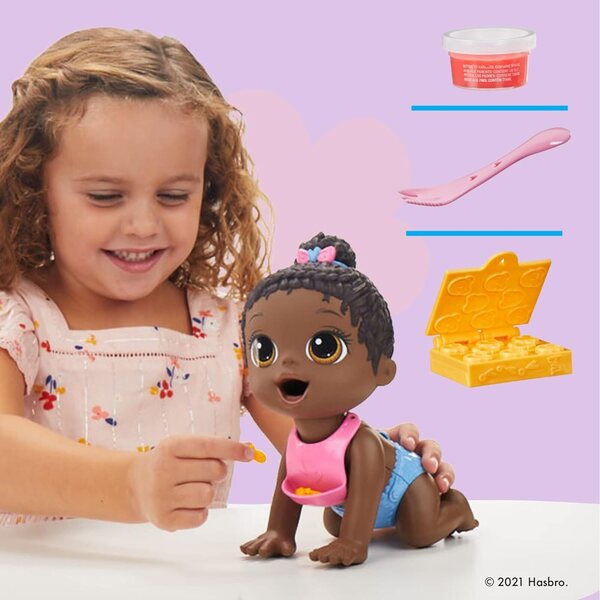 Baby Alive Lil Snacks 8-Zoll-Puppe mit Snackbox und Click-Change-Windel