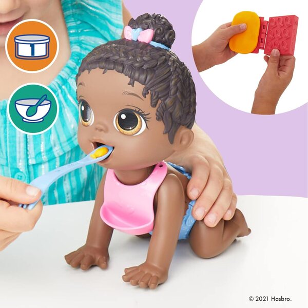 Baby Alive Lil Snacks 8-Zoll-Puppe mit Snackbox und Click-Change-Windel