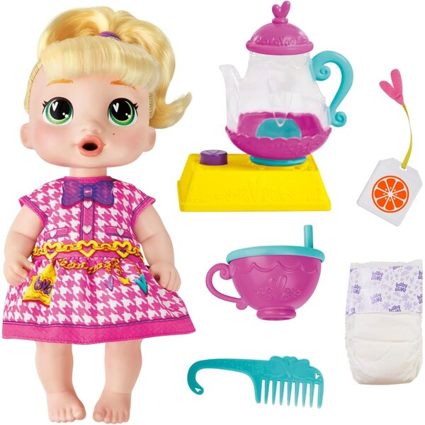 Baby Alive Bubbly Tea Party LaLa GooGoo 28 cm große Puppe mit Teeparty-Zubehör und Windel