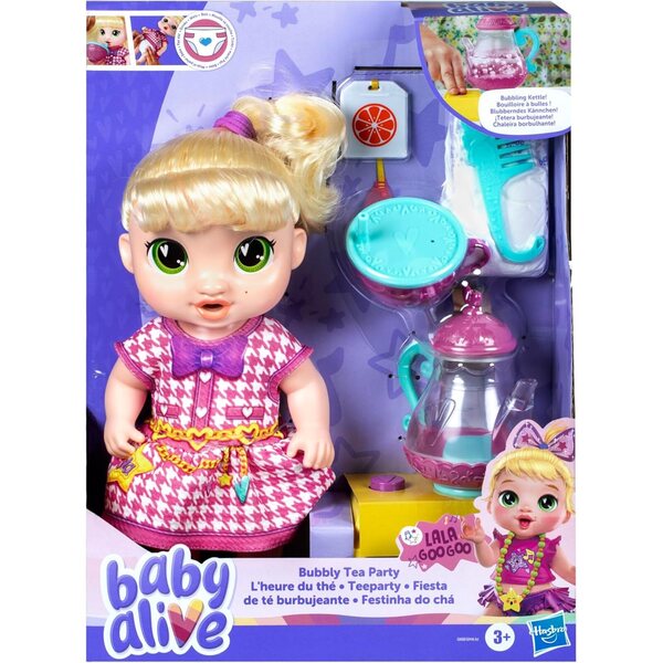 Baby Alive Bubbly Tea Party LaLa GooGoo 28 cm große Puppe mit Teeparty-Zubehör und Windel