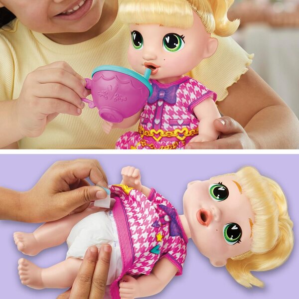 Baby Alive Bubbly Tea Party LaLa GooGoo 28 cm große Puppe mit Teeparty-Zubehör und Windel