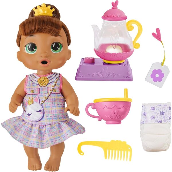 Baby Alive Sophia Sparkle Tea Party Puppe mit Zubehör und Windel 28 cm