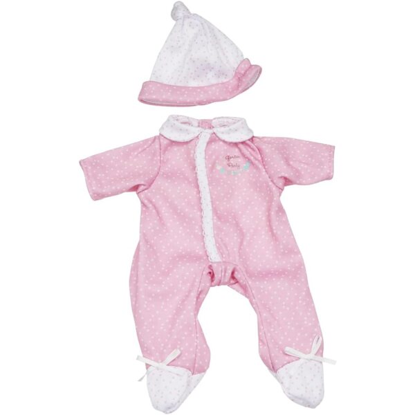 2-teiliges rosa-weißes Blumen-Outfit für 23–30 cm große JC Toys Berenguer-Puppen
