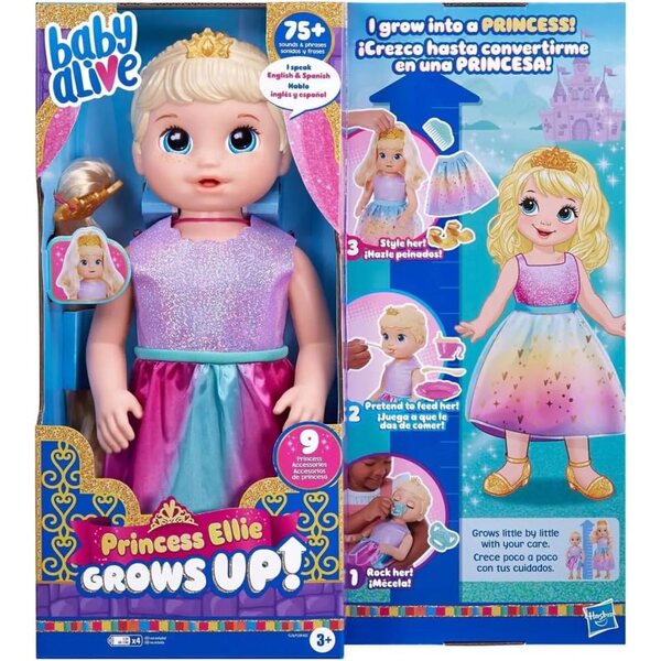 Baby Alive Princess Ellie: bambola parlante che cresce da 37 a 45 cm
