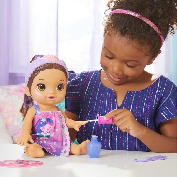 Baby Alive Glam Spa Puppe Meerjungfrau, Mani-Pedi Color Reveal Makeup, Wasserspiel, 32 cm