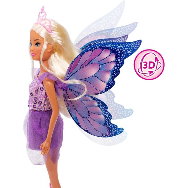 Simba Steffi Love Fantasy Fairy 29 cm con ali mobili, pettine e clip per capelli