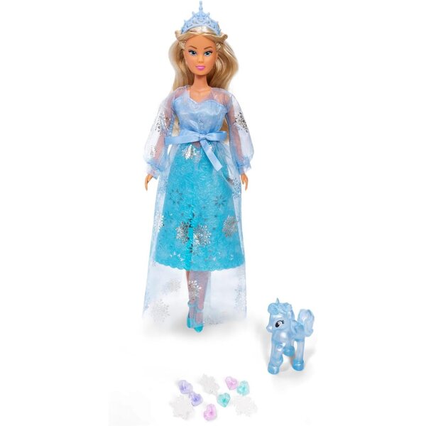 Simba Steffi Love Crystal Princess 29 cm mit Einhorn und verzierbarem Zauberrock