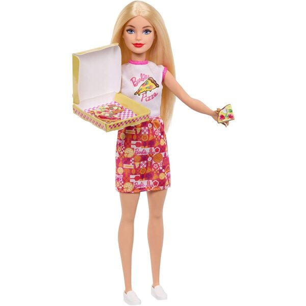 Barbie Pizza Shop-Spielset mit 25 Zubehörteilen für die Zubereitung lustiger Spielzeugpizzas
