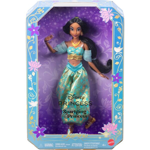 Mattel Disney Princess Jasmine Sparkling Princess met afneembare jurk en accessoires