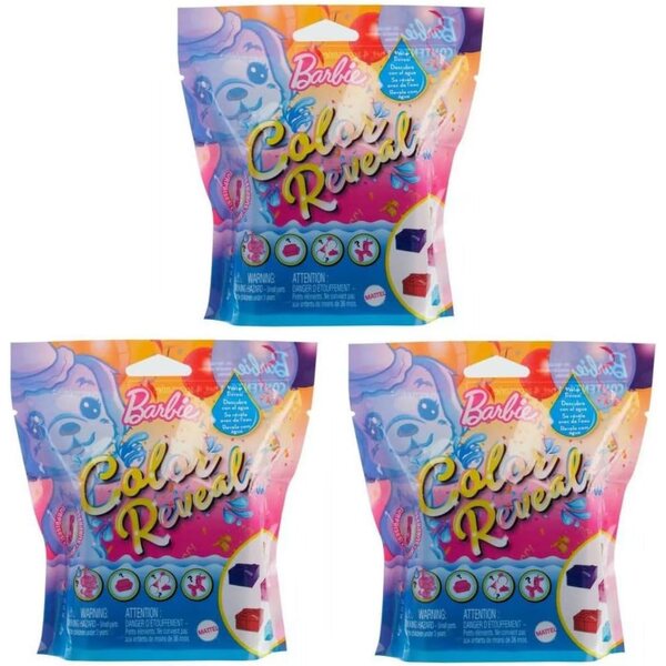 Barbie Color Reveal Party Serie 3 Überraschungstiere mit Wasseroffenbarung