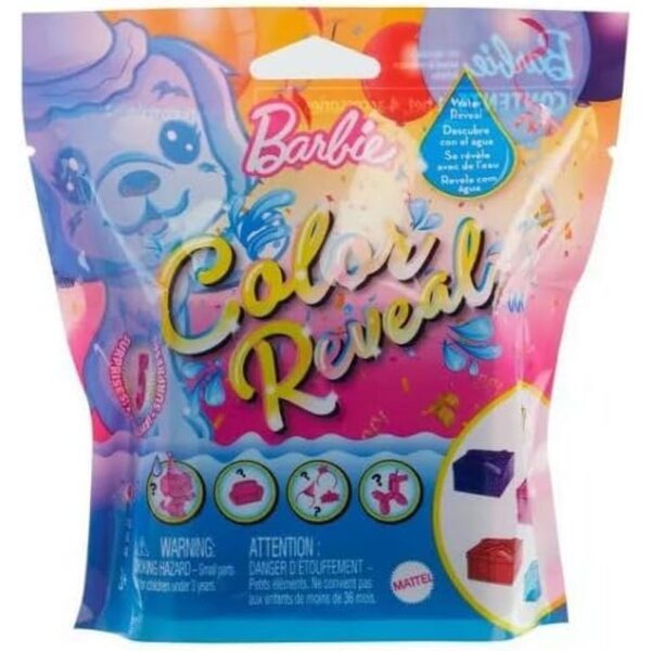 Barbie Color Reveal Party Serie 3 Überraschungstiere mit Wasseroffenbarung