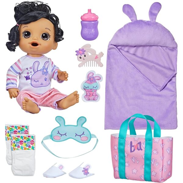 Baby Alive Bunny Sleepover Baby: 30,5 cm große Puppe mit Schlafsack und Hasenzubehör