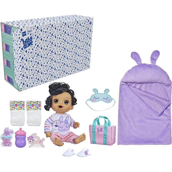 Baby Alive Bunny Sleepover Baby: 30,5 cm große Puppe mit Schlafsack und Hasenzubehör