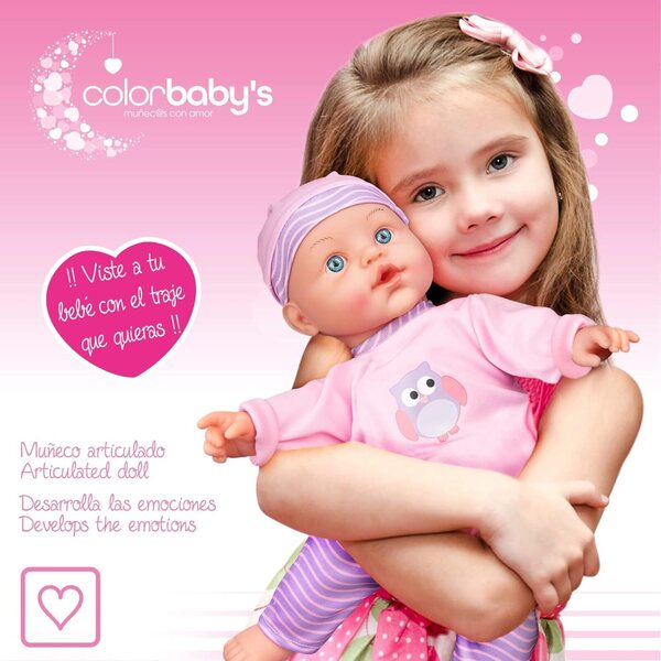 ColorBaby Set Bebè Morbido 41 cm con Accessori per Bambini 24 Mesi+
