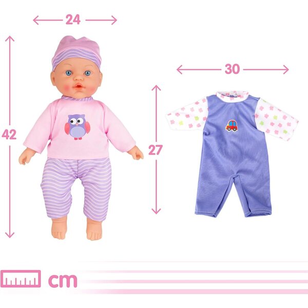 ColorBaby Set Bebè Morbido 41 cm con Accessori per Bambini 24 Mesi+