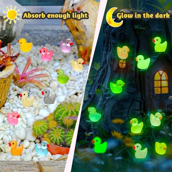 100 Mini Anatre in Resina Luminescenti per Decorazioni e Giardinaggio Fai da Te