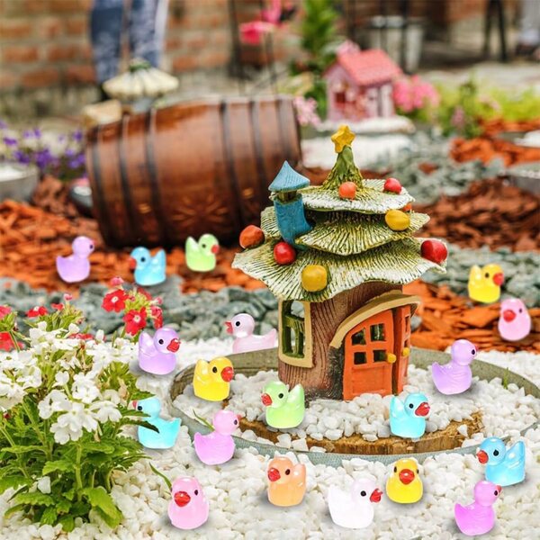 100 Mini Anatre in Resina Luminescenti per Decorazioni e Giardinaggio Fai da Te