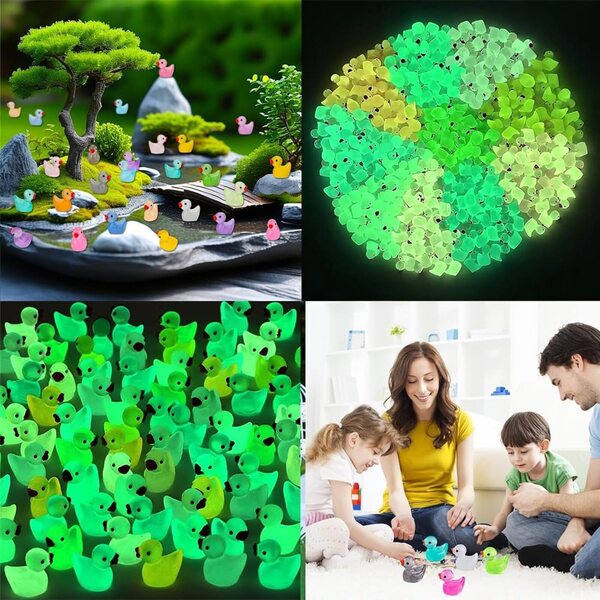 100 Mini Anatre in Resina Luminescenti per Decorazioni e Giardinaggio Fai da Te