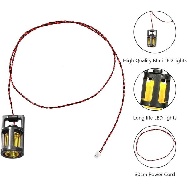 2 Mini-LED-Puppenhausleuchten mit 30 cm Kabel – warme und realistische Beleuchtung