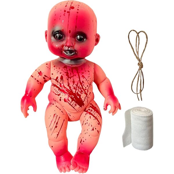 Bambola Spaventosa in PVC per Halloween, Decorazione Horror Interna ed Esterna